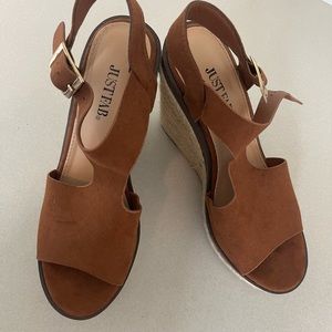 JustFab brown wedges with no wear and tear